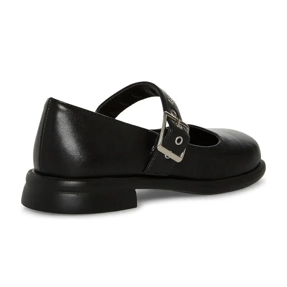 Steve Madden Bitsy Flats Girls US 3Y M Black Adjustable Strap Mary Jane NCZ208
